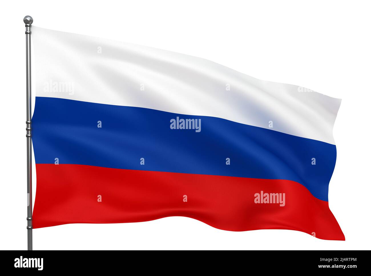 Emoji holding Russian flag, emoticon waving national flag of Russian  Federation 3d rendering Stock Illustration