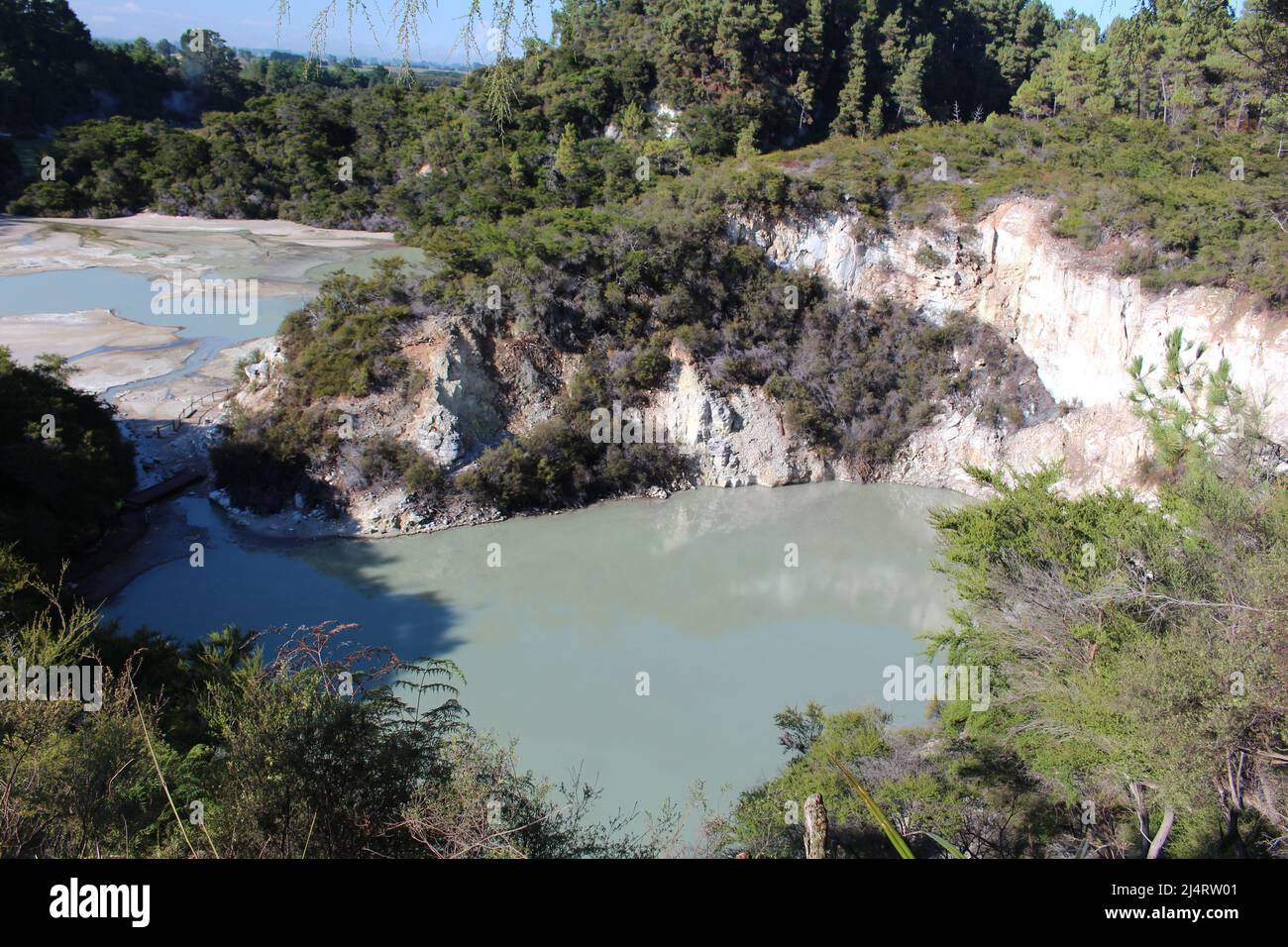 Frying Pan Flat in Thermal Wonderland WaiOTapu in New Zealand Stock