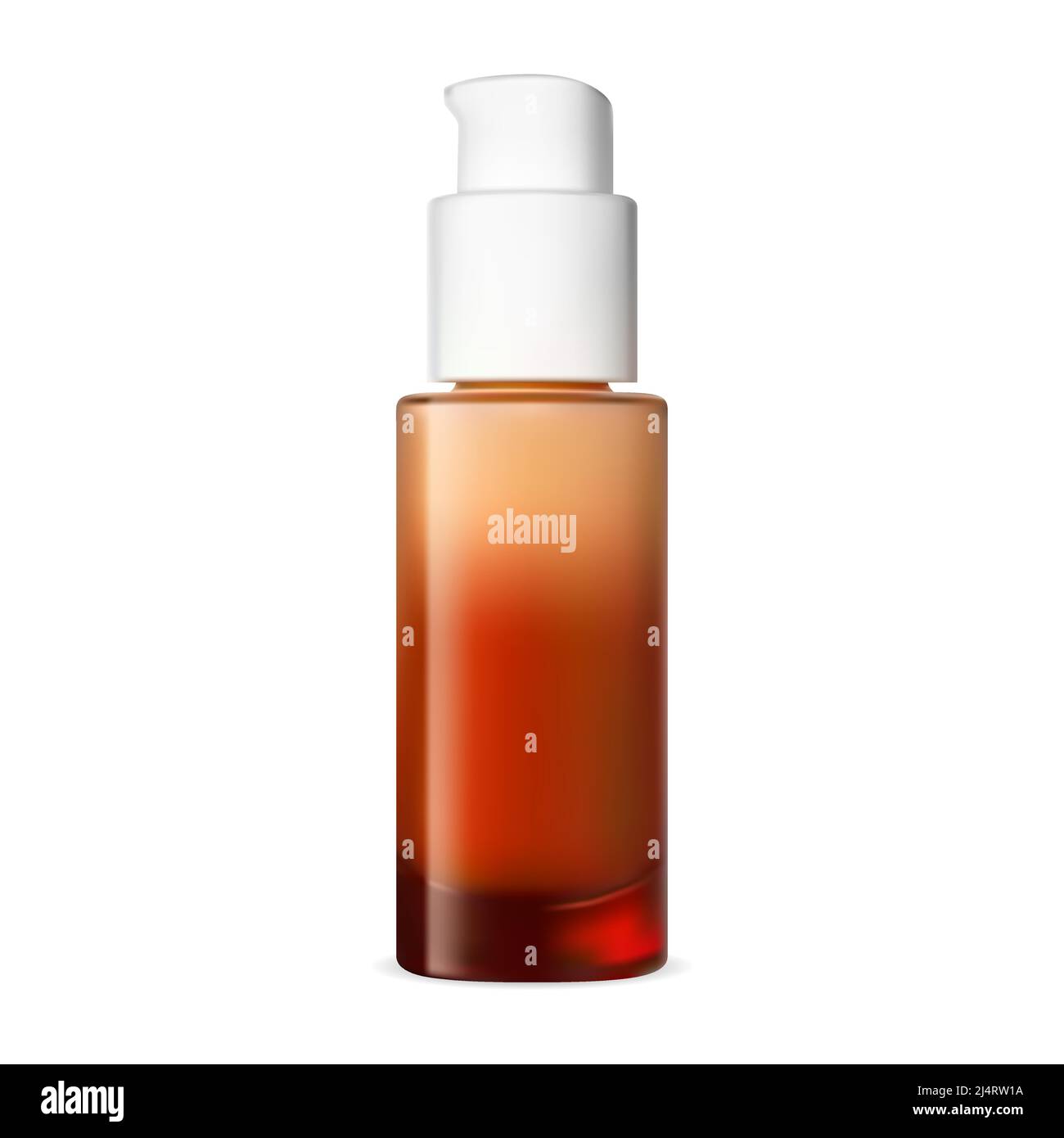 Cosmetic serum pump dispenser bottle. Face foundation cream flask