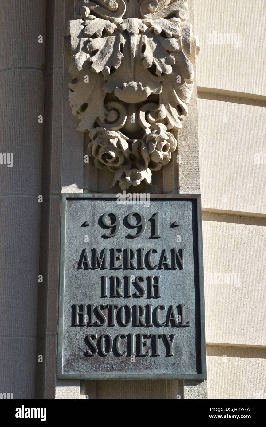 American Irish Historical Society on Fifth Avenue, New York, NY, USA Stock Photo