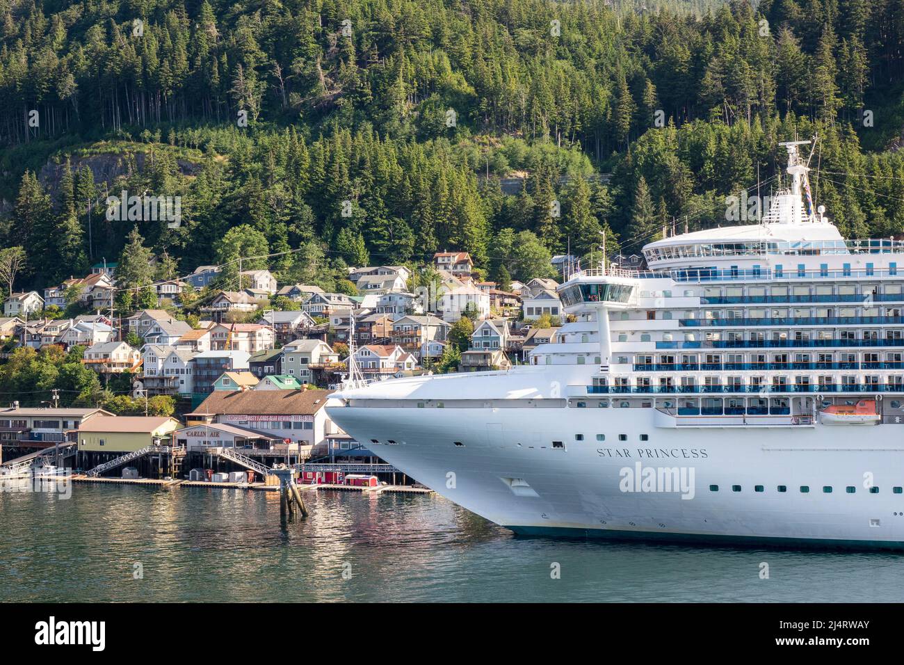 The Star Princess Cruise Ship In Port At Ketchican Alaska A Port On The Inside Passage Cruise Route Stock Photo
