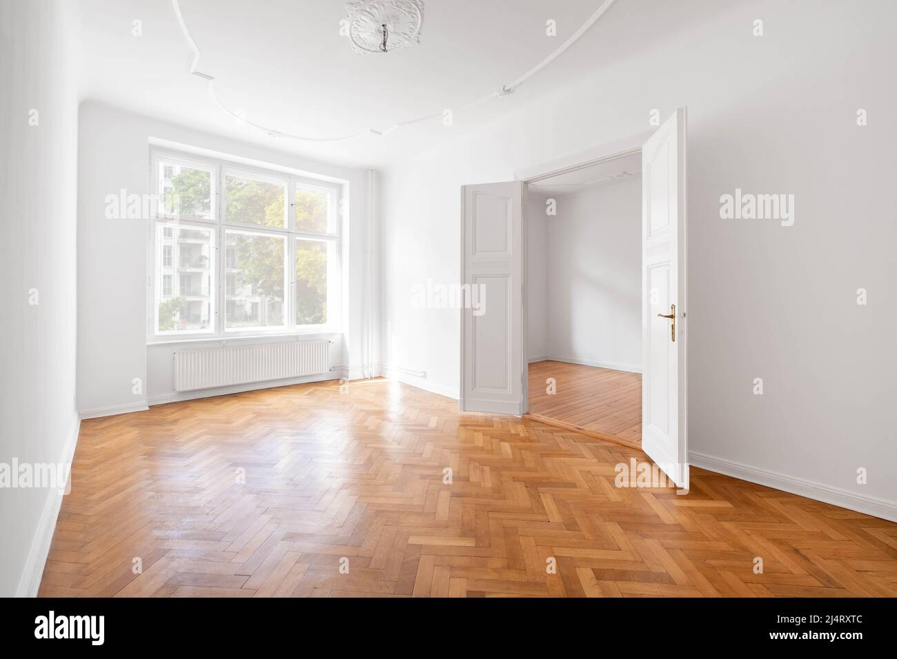 new flat, empty apartment room Stock Photo