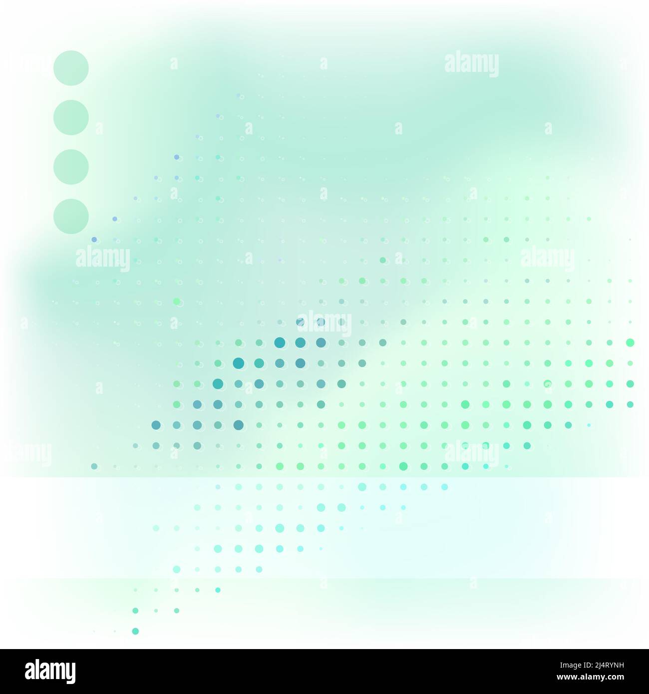 Abstract light green subtle background textured by dots. Halftone raster pattern Stock Photo