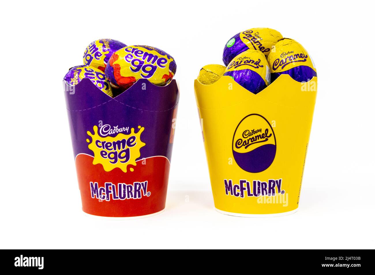 McDonalds Cadbury Caramel & Creme Egg Mcflurry Stock Photo