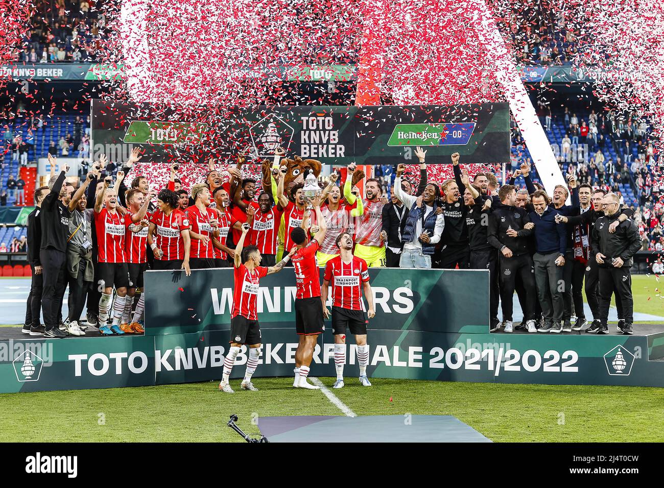 ROTTERDAM, 17-04-2022, Stadion de Kuip , season 2020 / 2021 TOTO KNVB Beker  , Dutch Football between PSV and Ajax. Final score 2-1. PSV wins cup (Photo  by Pro Shots/Sipa USA) ***