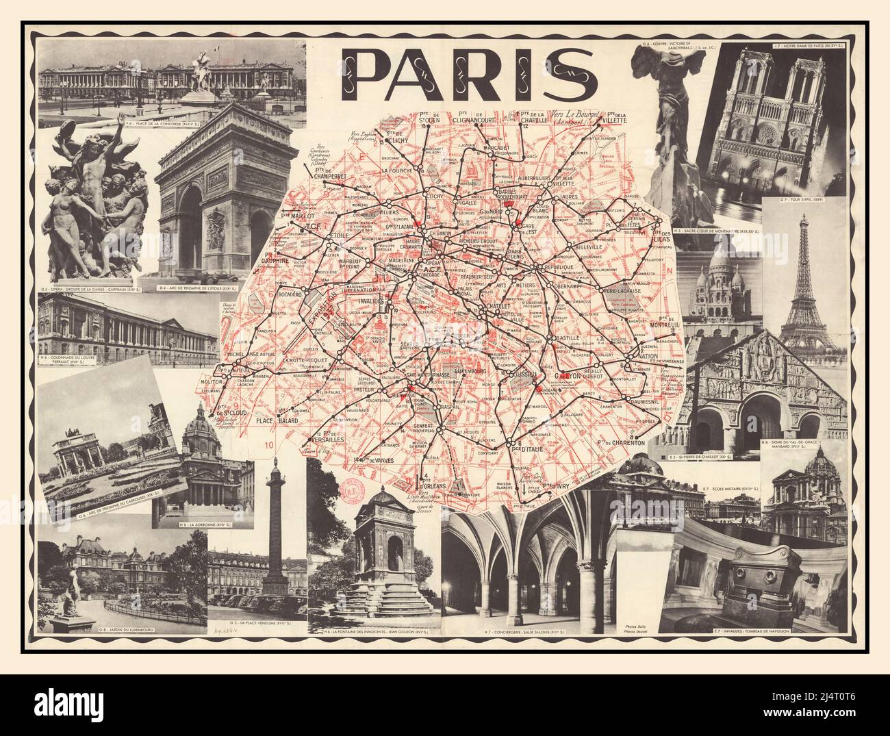 Retro paris map hi-res stock photography and images - Alamy