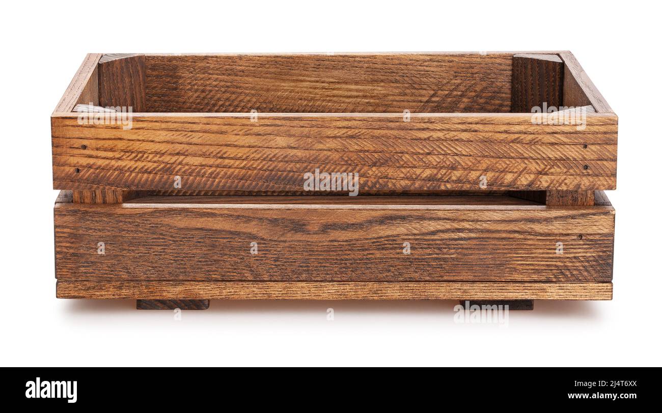 wooden box path isolated on white Stock Photo