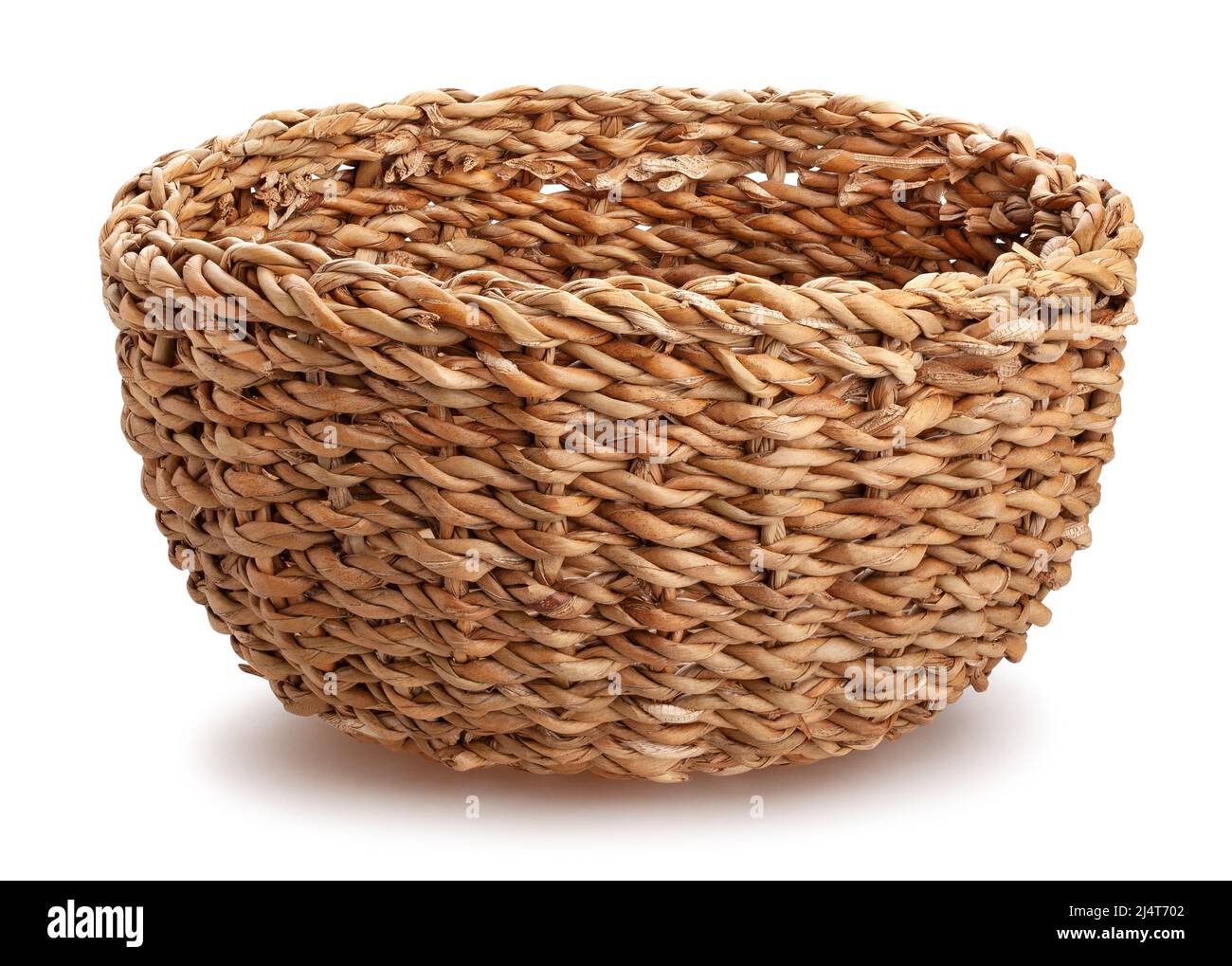 wicker basket path isolated on white Stock Photo