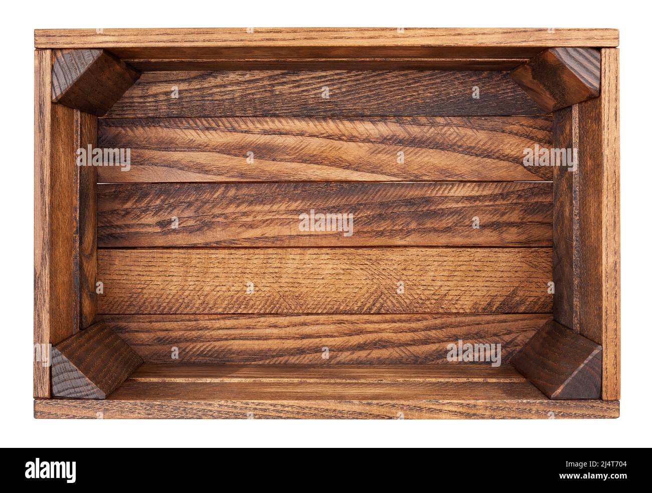 wooden box path isolated on white top view Stock Photo