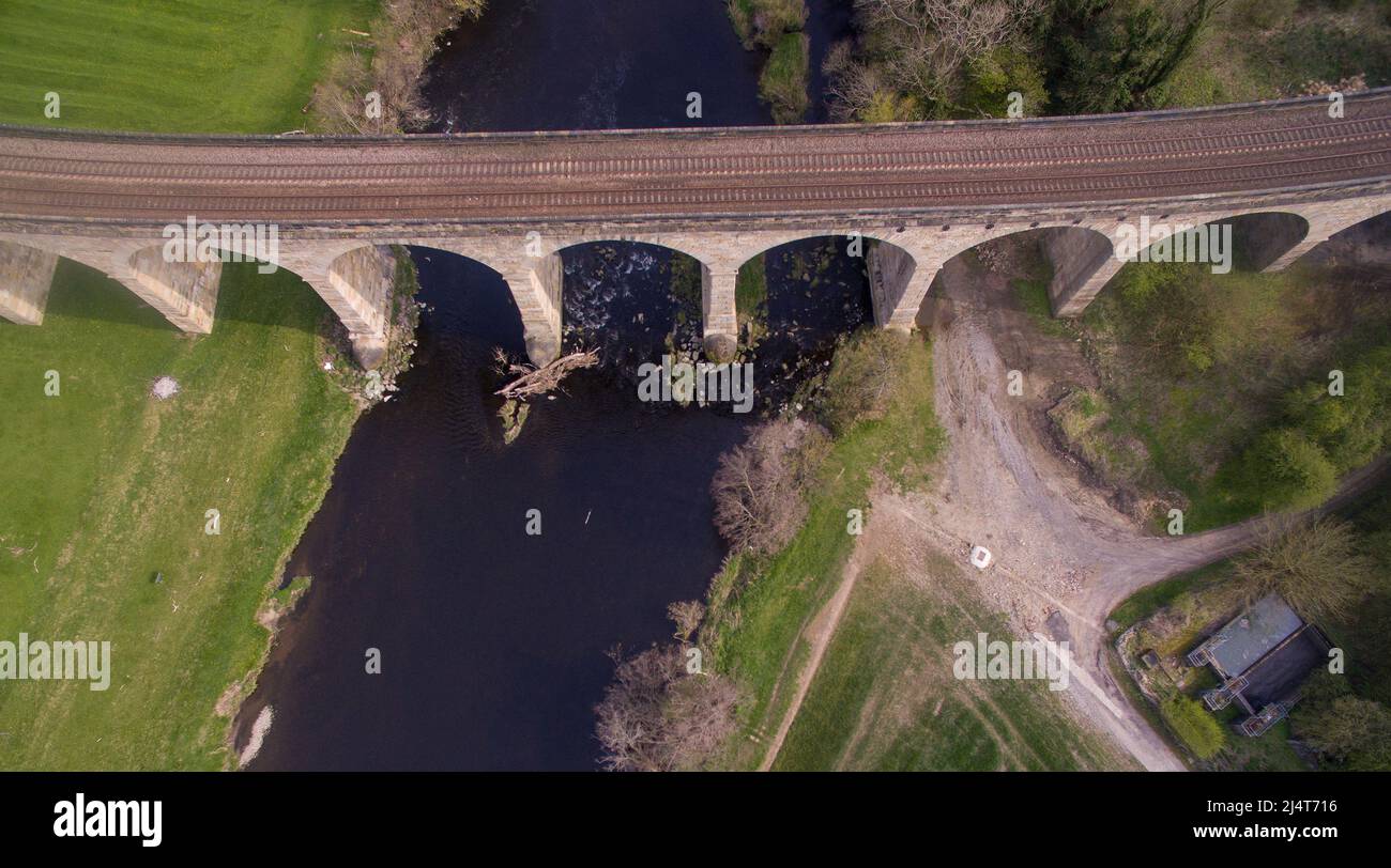 Arthington Viaduct, also known as Castley Viaduct and listed as the Wharfedale Viaduct, Stock Photo