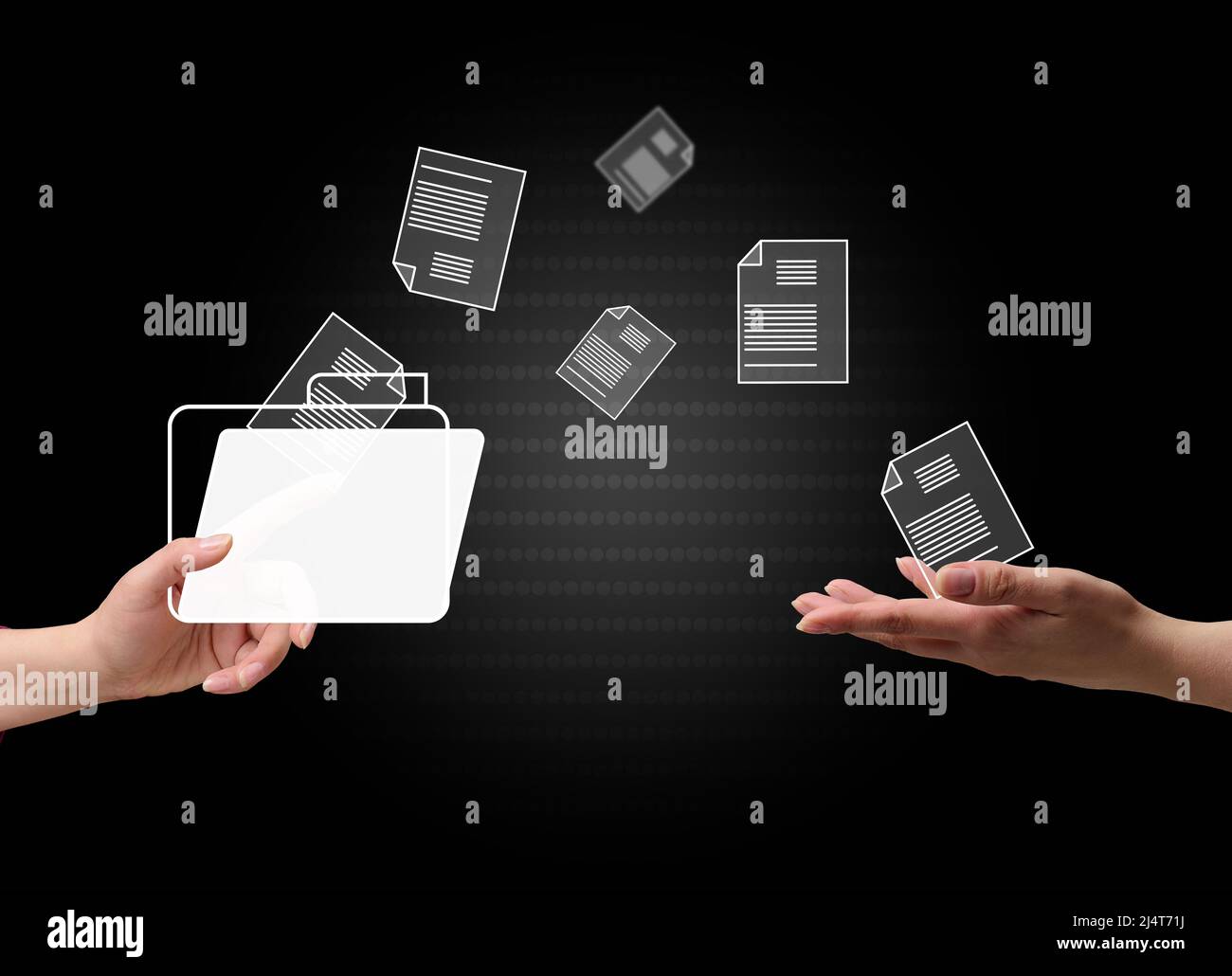 Concept of document flow in the company, transition to paperless