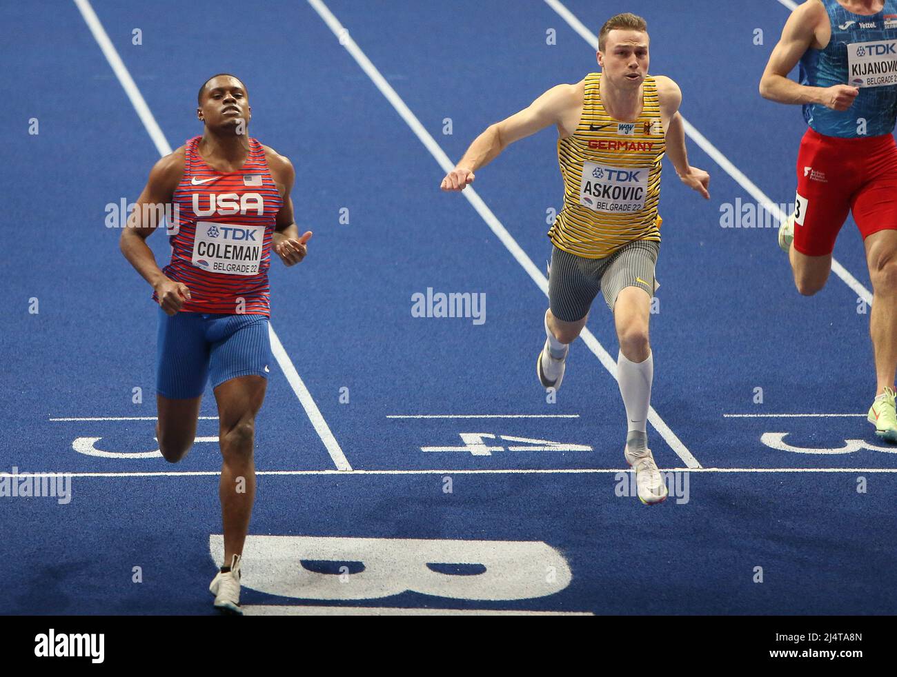 Christian COLEMAN of USA, and Aleksandar ASKOVIC of Germany Heats 60 M ...