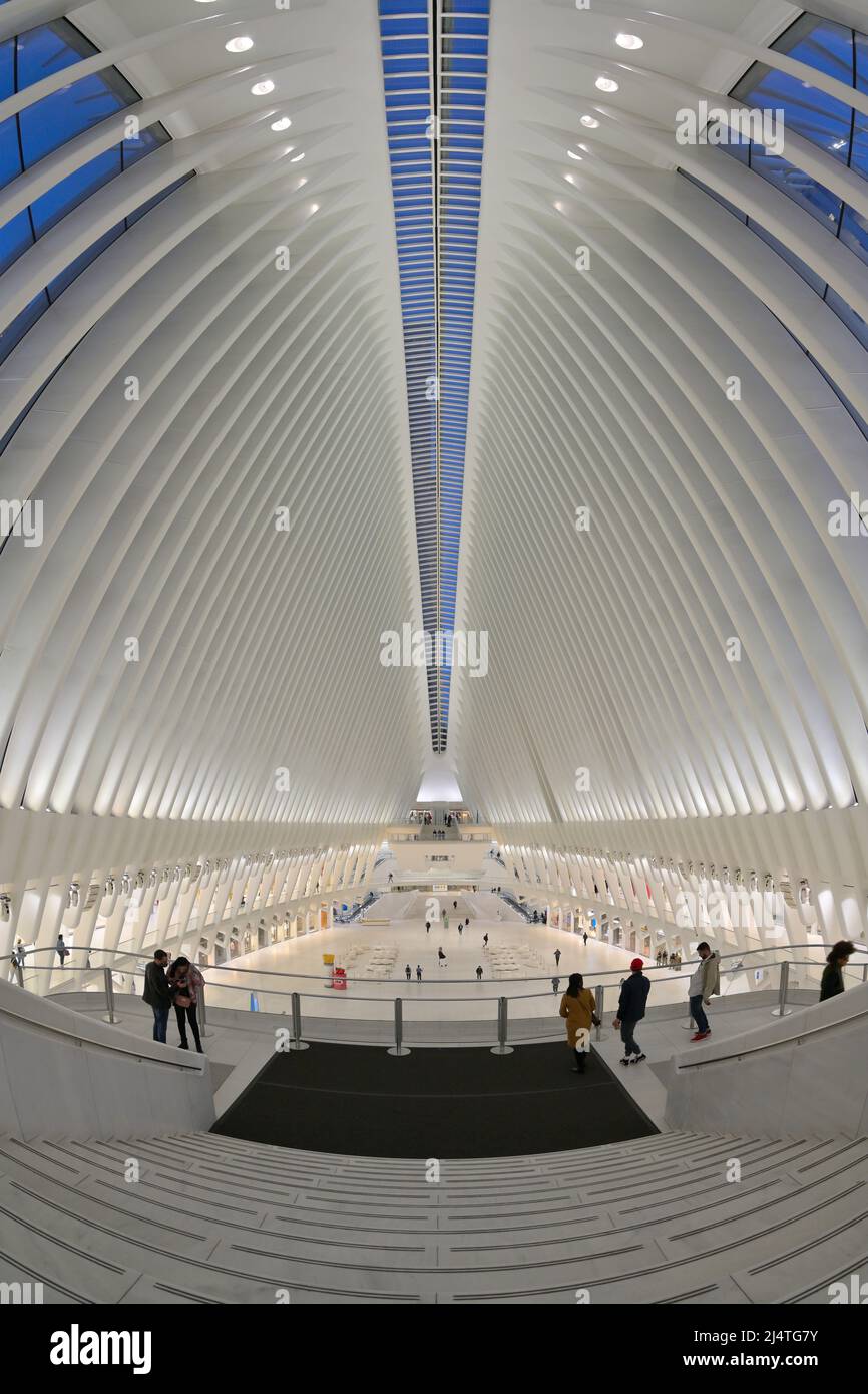 New York landmark of Oculus - One World Center transportation hub, New York City NY Stock Photo