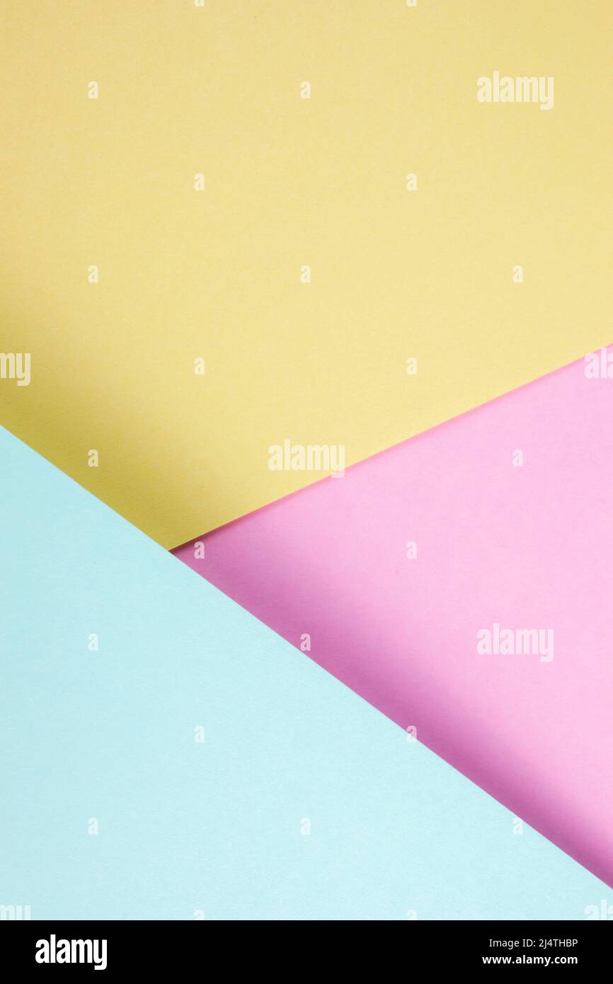 Geometric pastel paper background texture. Minimalistic vertical texture backdrop Stock Photo