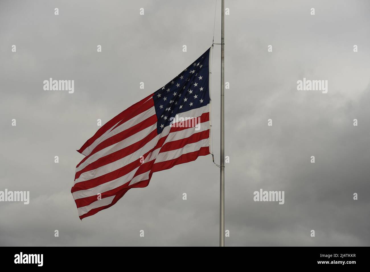 American Flag at halfmast Stock Photo Alamy