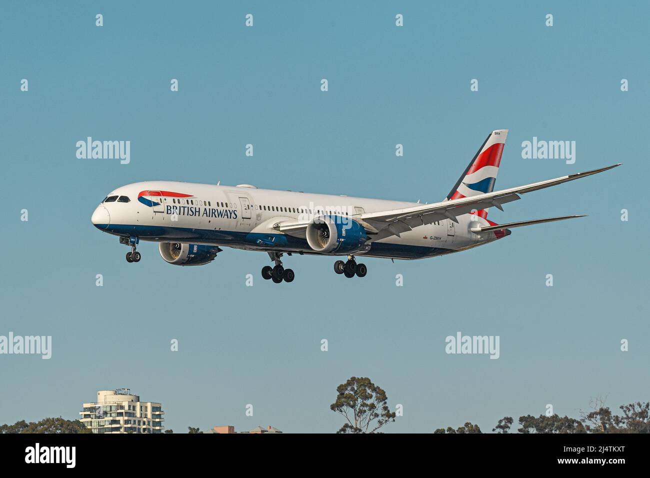 British Airways 787-9 arriving  at San Diego International Airport Stock Photo