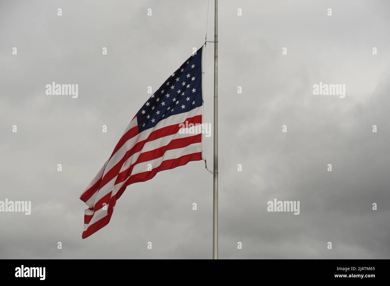 American Flag at halfmast Stock Photo Alamy