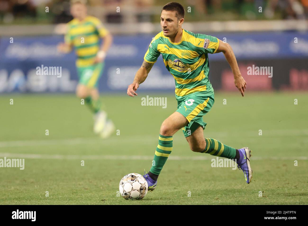 St. Petersburg, FL: Tampa Bay Rowdies forward Jake Areman (8) dribbles the  ball up the pitch during a USL soccer game against the FC Tulsa, Saturday  Stock Photo - Alamy