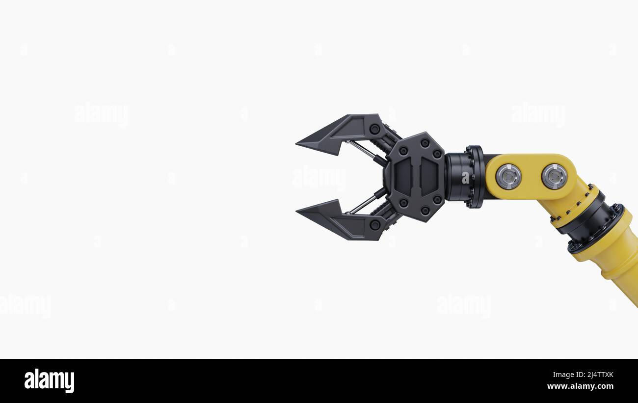 Robot arm grippers for industry on white background.3d rendering Stock Photo
