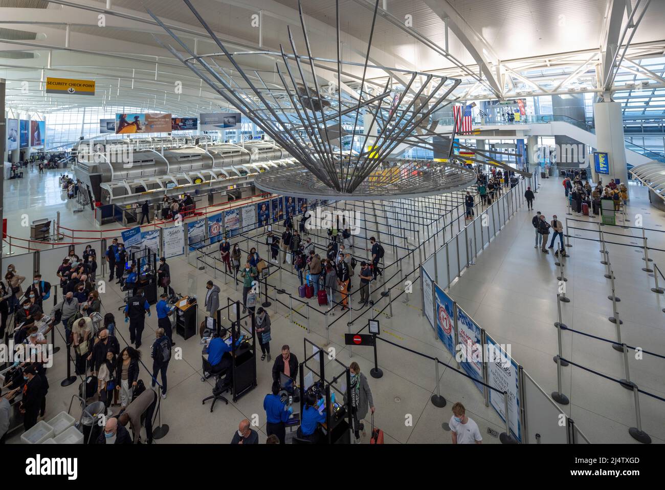 interior, Terminal 1- JFK International Airport, New York, NY, United States Stock Photo