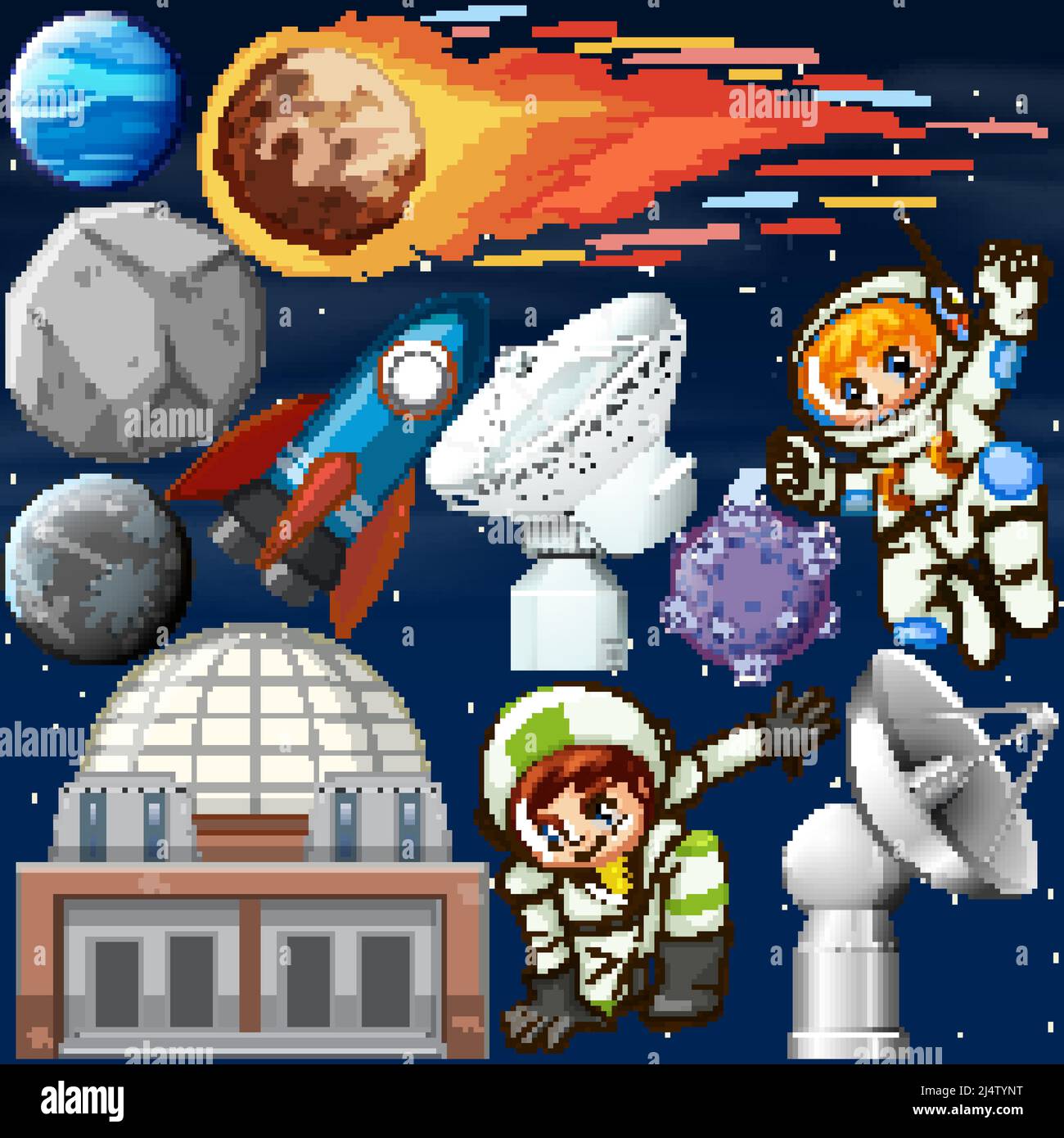 Set of space objects in space illustration Stock Vector Image & Art - Alamy
