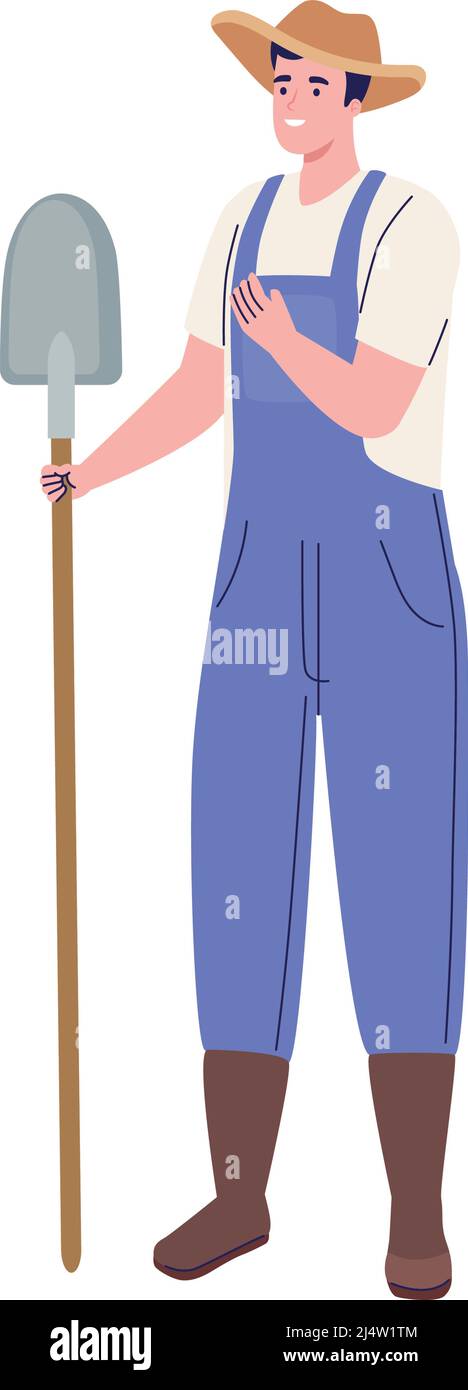 farmer with shovel Stock Vector Image & Art - Alamy