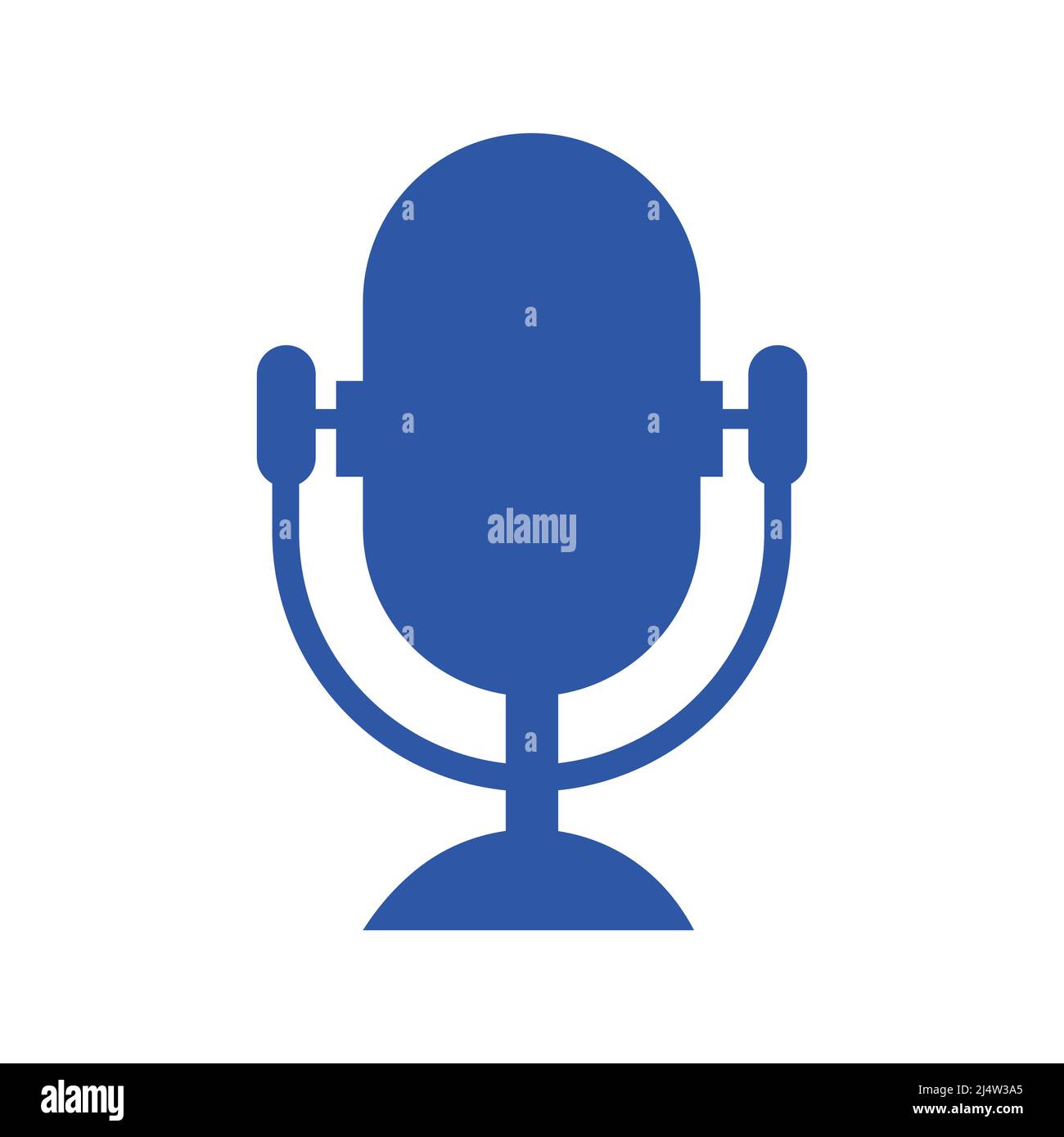 Podcast Radio Logo Design Using Microphone Template. Dj Music, Podcast Logo Design, Mix Audio Broadcast Vector Stock Vector