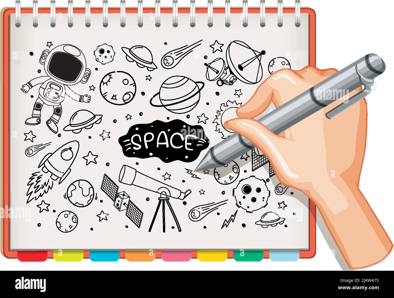 Hand drawn doodle icons on paper illustration Stock Vector Image & Art ...
