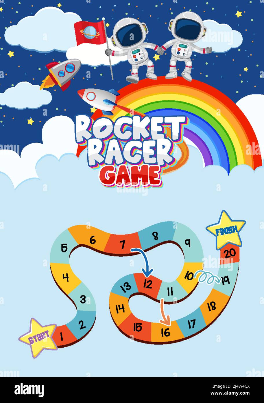 Game template with space theme background illustration Stock Vector ...