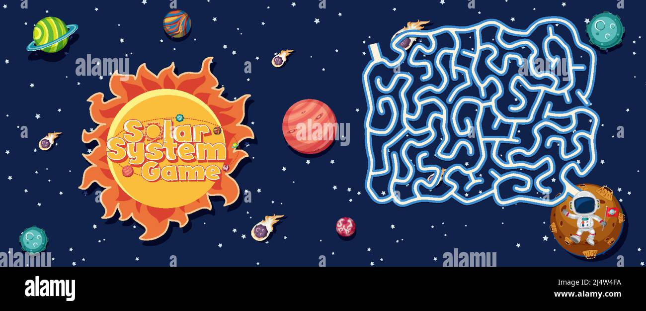 Game template with space theme background illustration Stock Vector ...