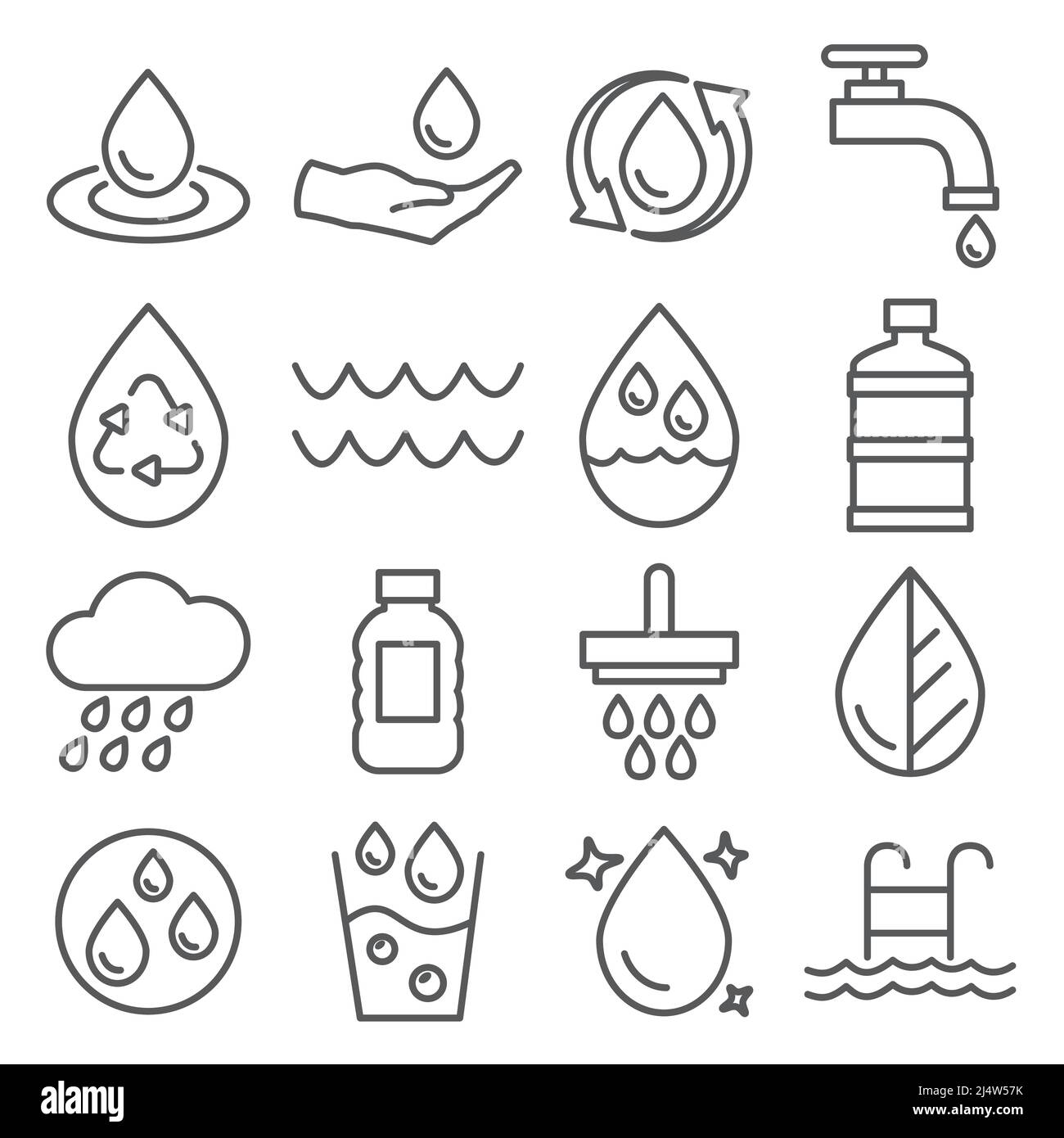 Water line icon set on white background Stock Vector Image & Art Alamy