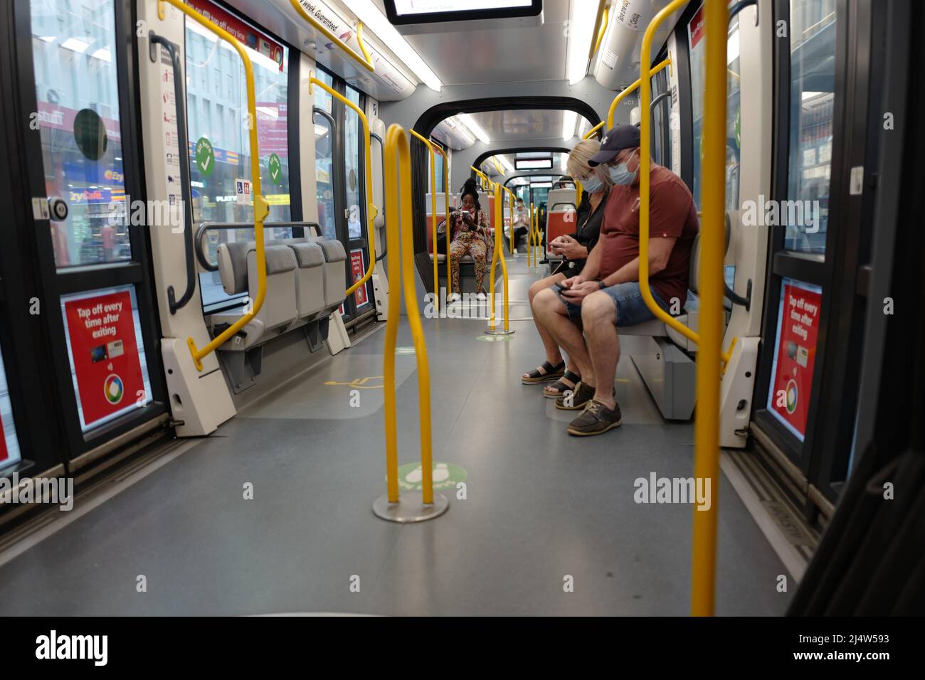 A ride on the Sydney light rail Stock Photo