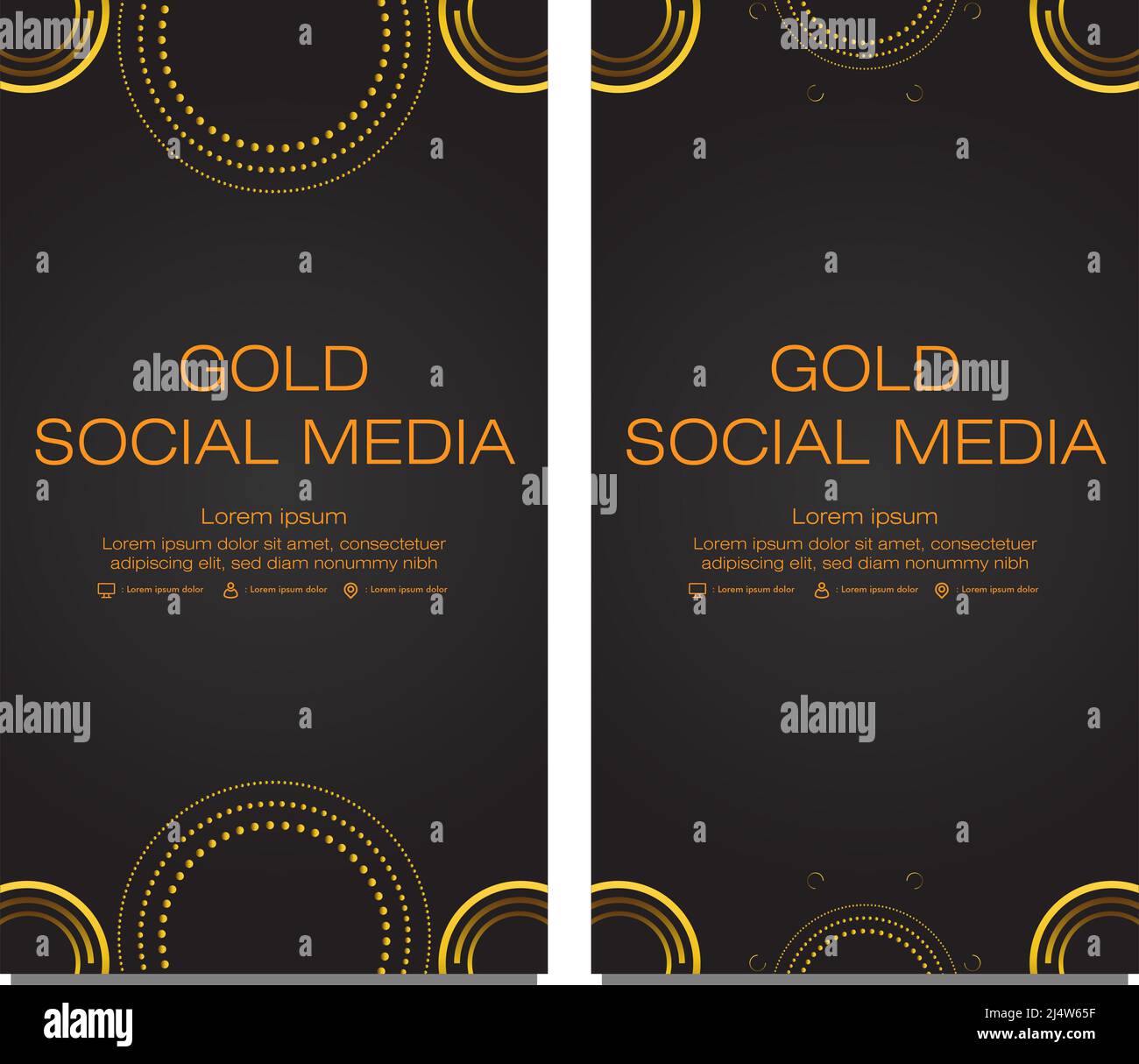 black gold social media stories template design Stock Photo - Alamy
