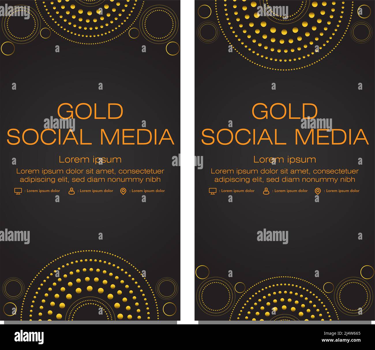 black gold social media stories template design Stock Photo - Alamy