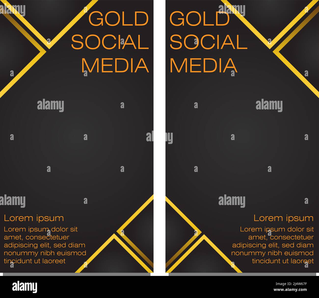 black gold social media stories template design Stock Photo - Alamy