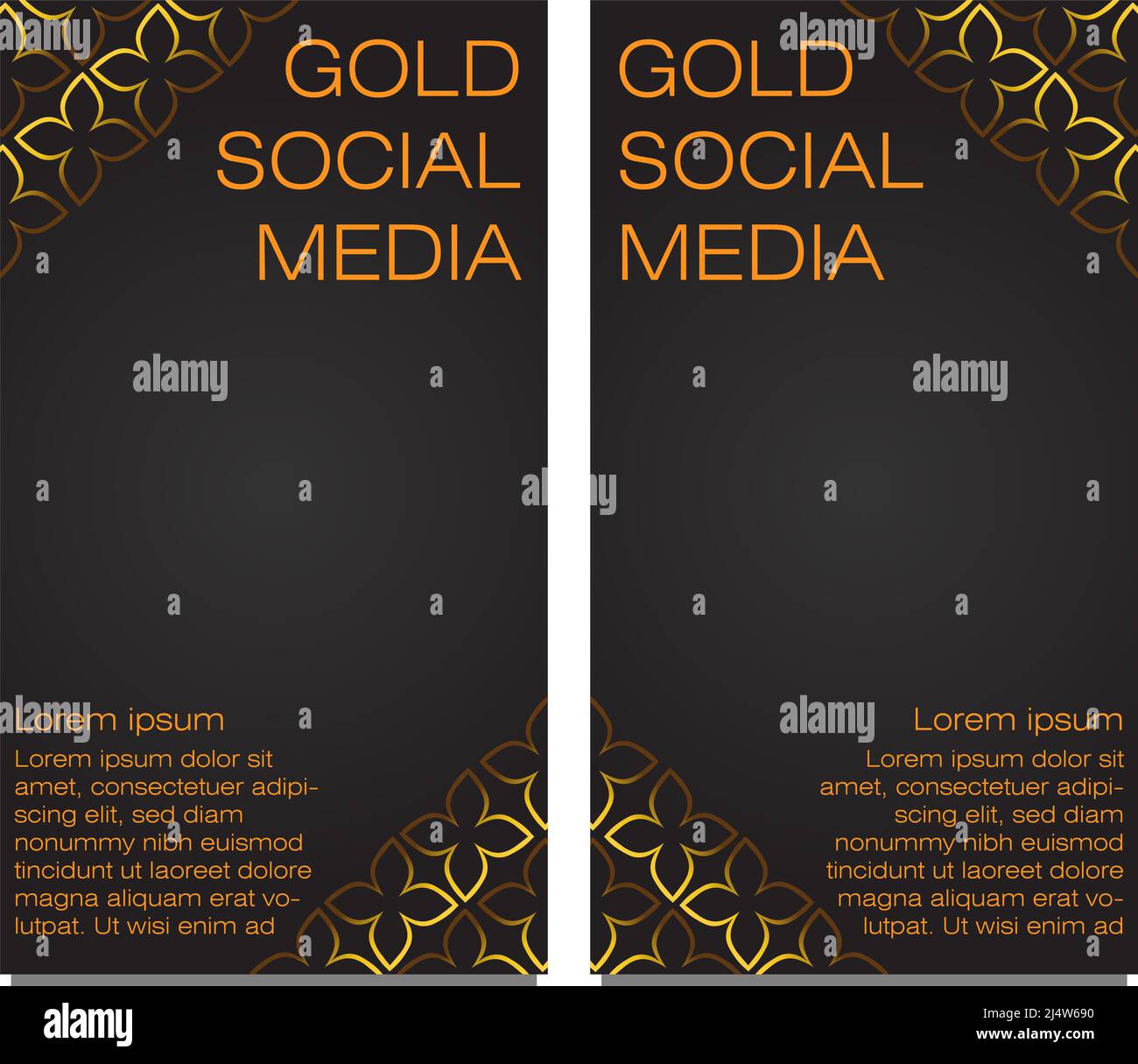 black gold social media stories template design Stock Photo - Alamy