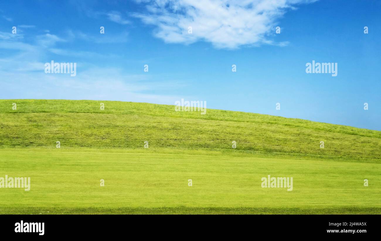 Grass hill from golf course for background Stock Photo