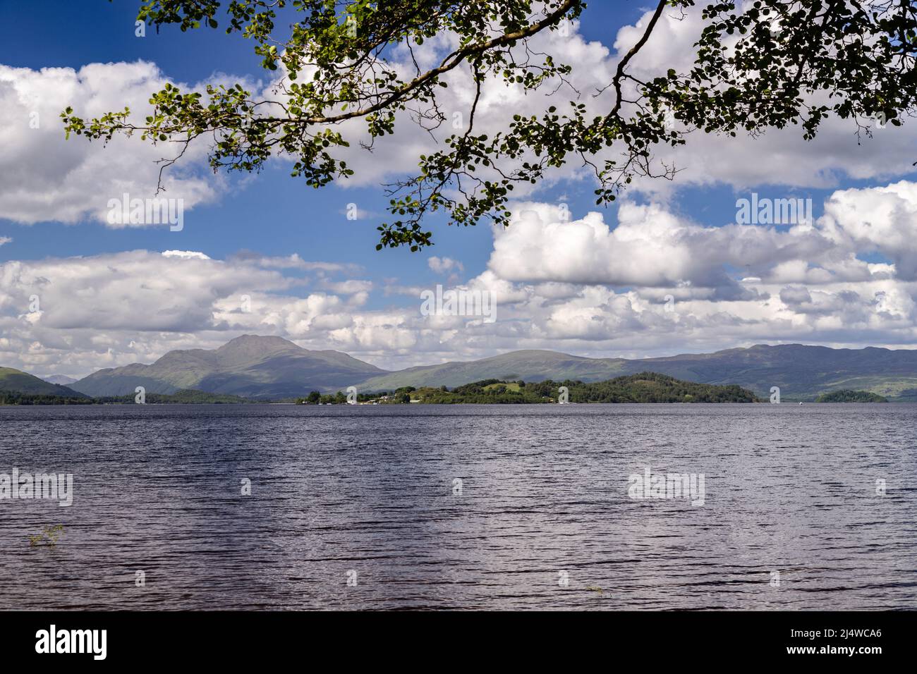 View across Loch Lomond from Duck Bay, Scotland Stock Photo