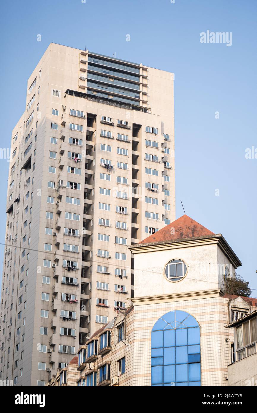 A horisontal shot of a residental district building in China Stock Photo
