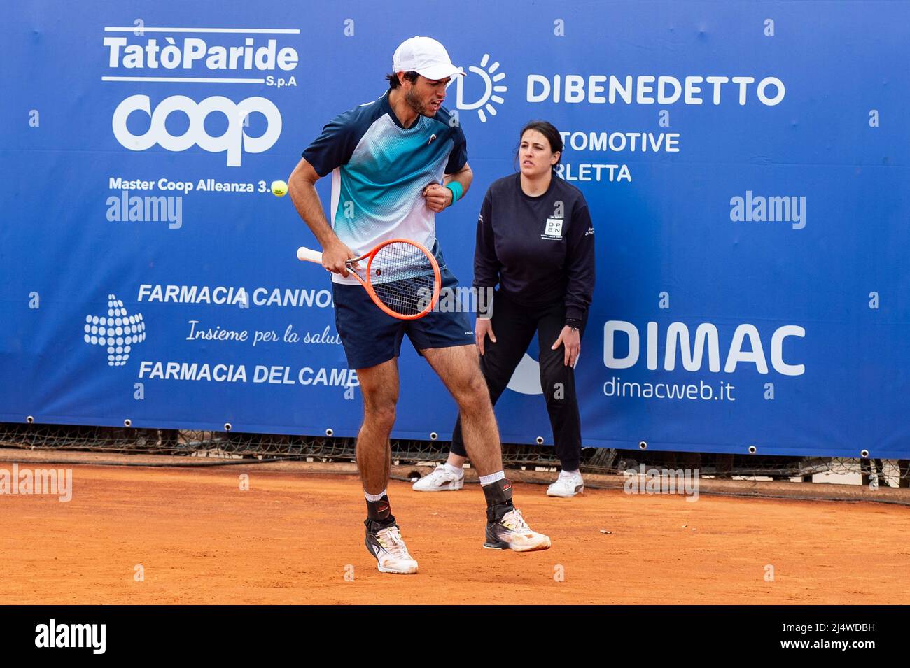 Barletta, Italy, 17th April 2022 Nuno Borges during the final of Open Città della Disfida ATP Challenge Tour Stock Photo
