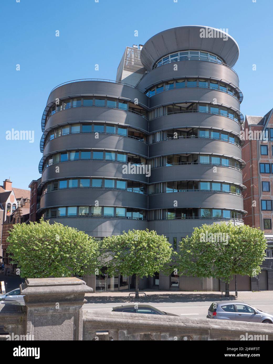 Antwerp, Belgium, April 17, 2020, Beautiful luxury apartments in the heart of Antwerp Stock Photo