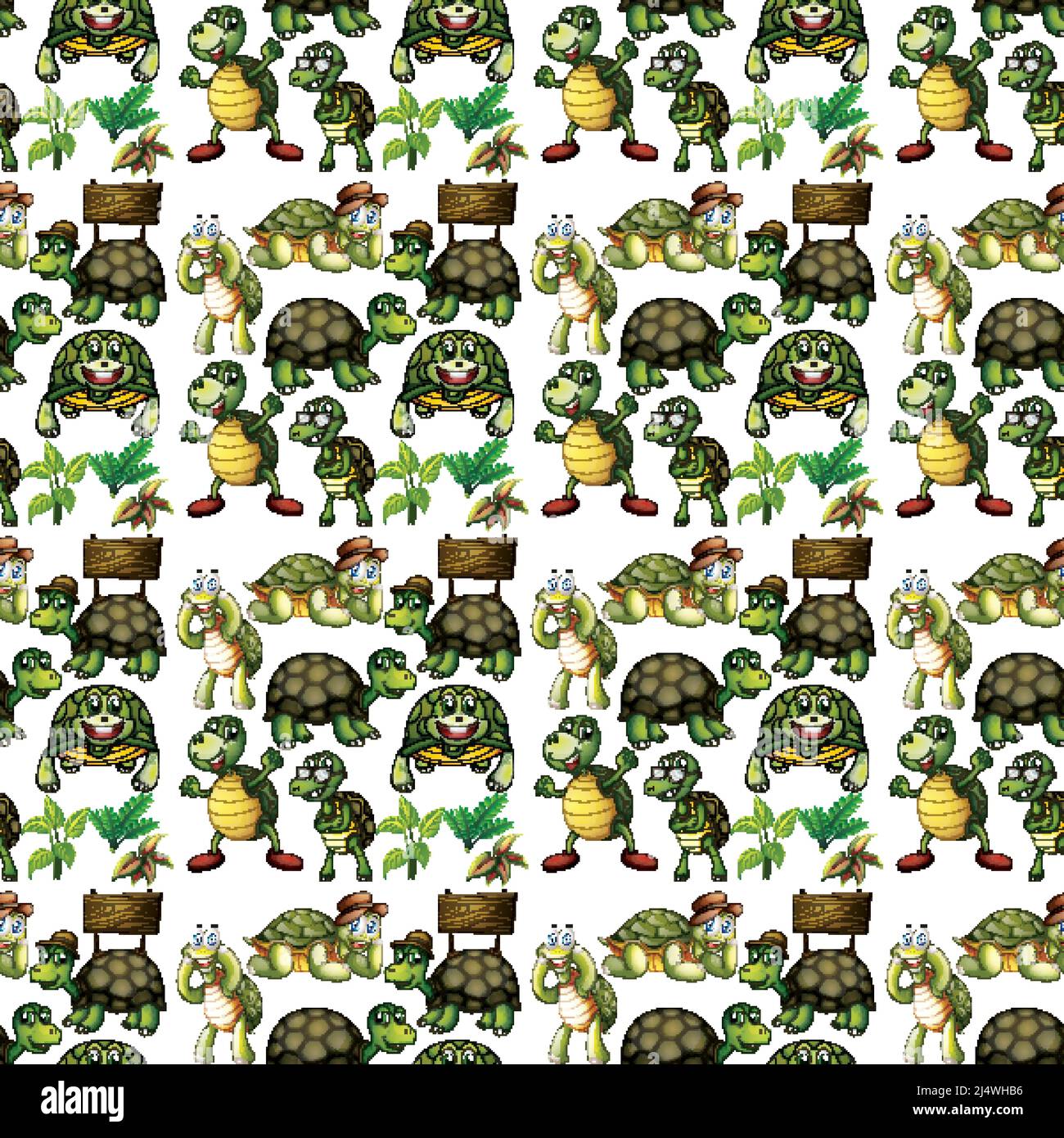 Cute animals cartoon seamless background illustration Stock Vector ...