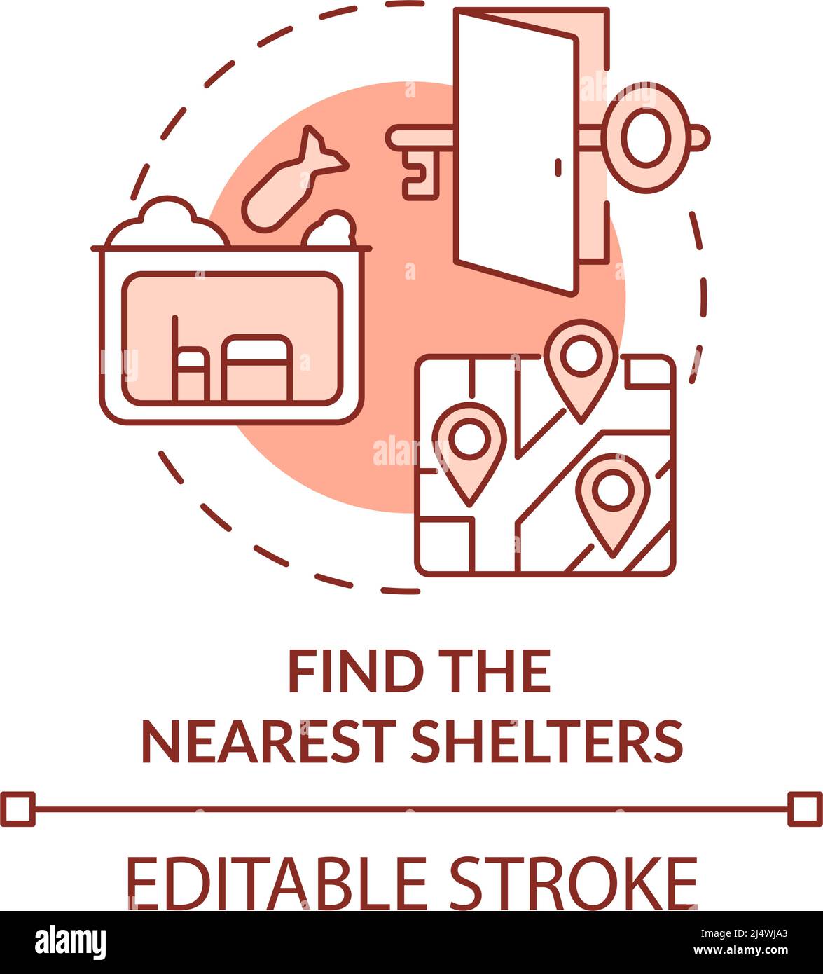 Find nearest shelters terracotta concept icon Stock Vector Image & Art ...