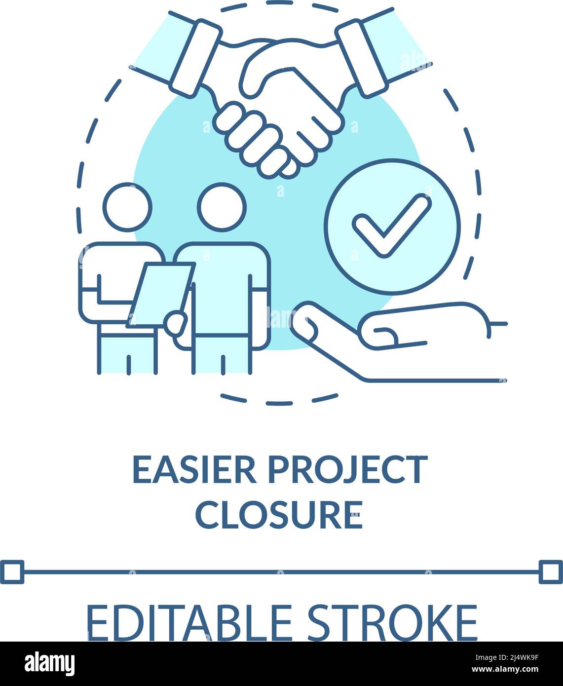 Easier project closure turquoise concept icon Stock Vector Image & Art ...