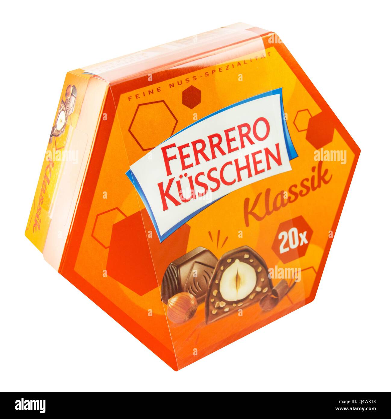Hamburg, Germany March 21 2022 Ferrero Küsschen Klassik Schokolade mit Verpackung Ferrero