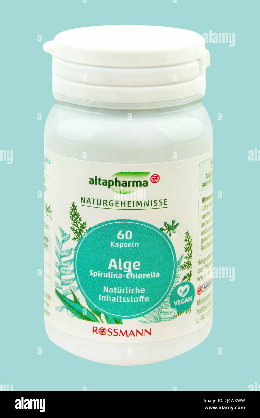 Hamburg, Germany - March 26 2022: Altapharma Alge Spirulina Chlorella  Capsules Rossmann Stock Photo - Alamy