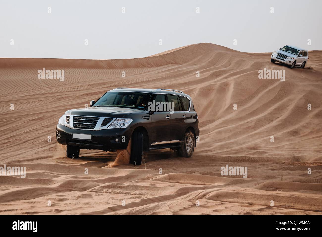 Dubai, United Arab Emirates - 01, July 2021 :Offroad desert safari in the Dubai desert. Stock Photo