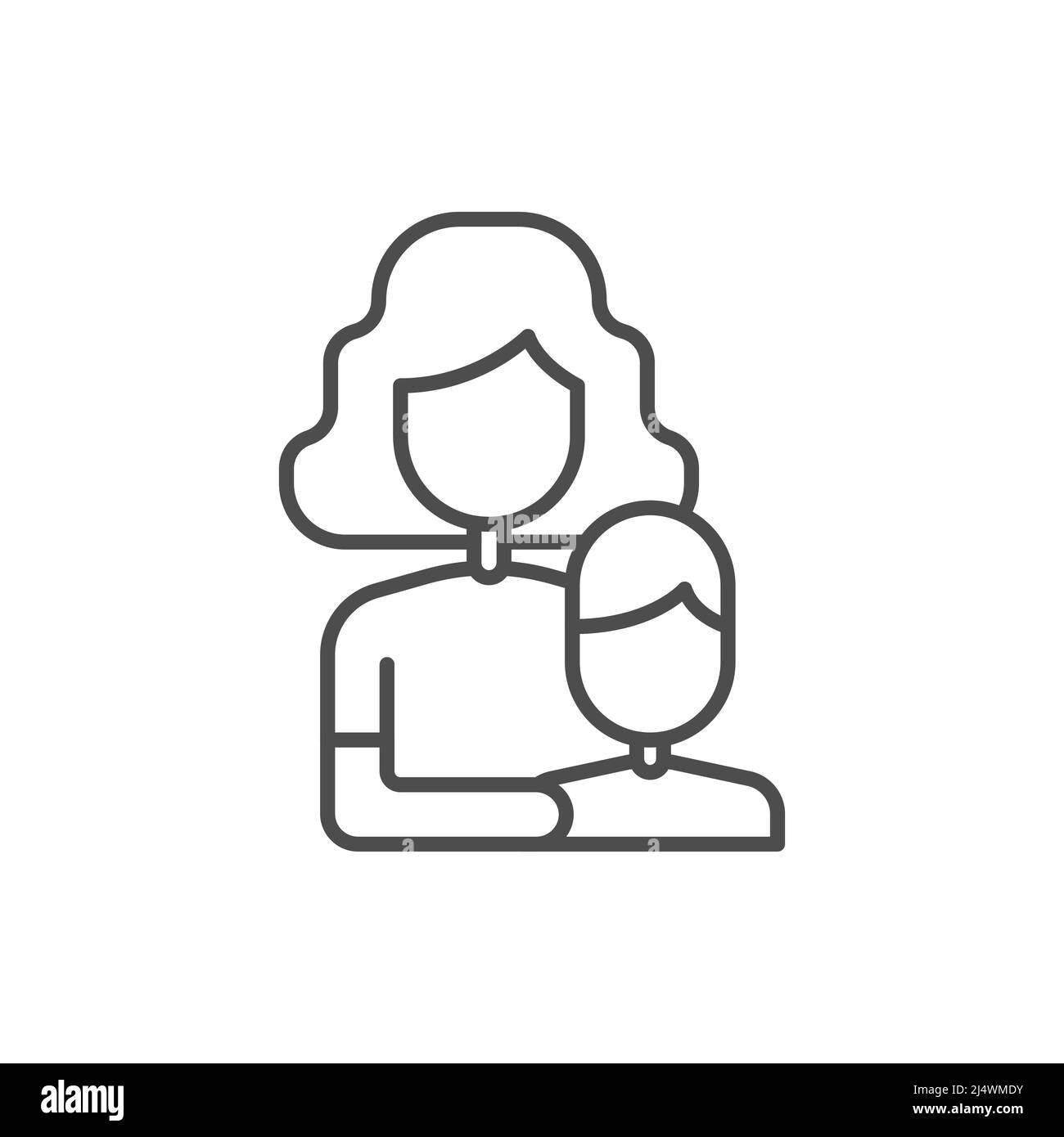 Mother Super Mom Icon Set In Thin Line Style Stock Illustration