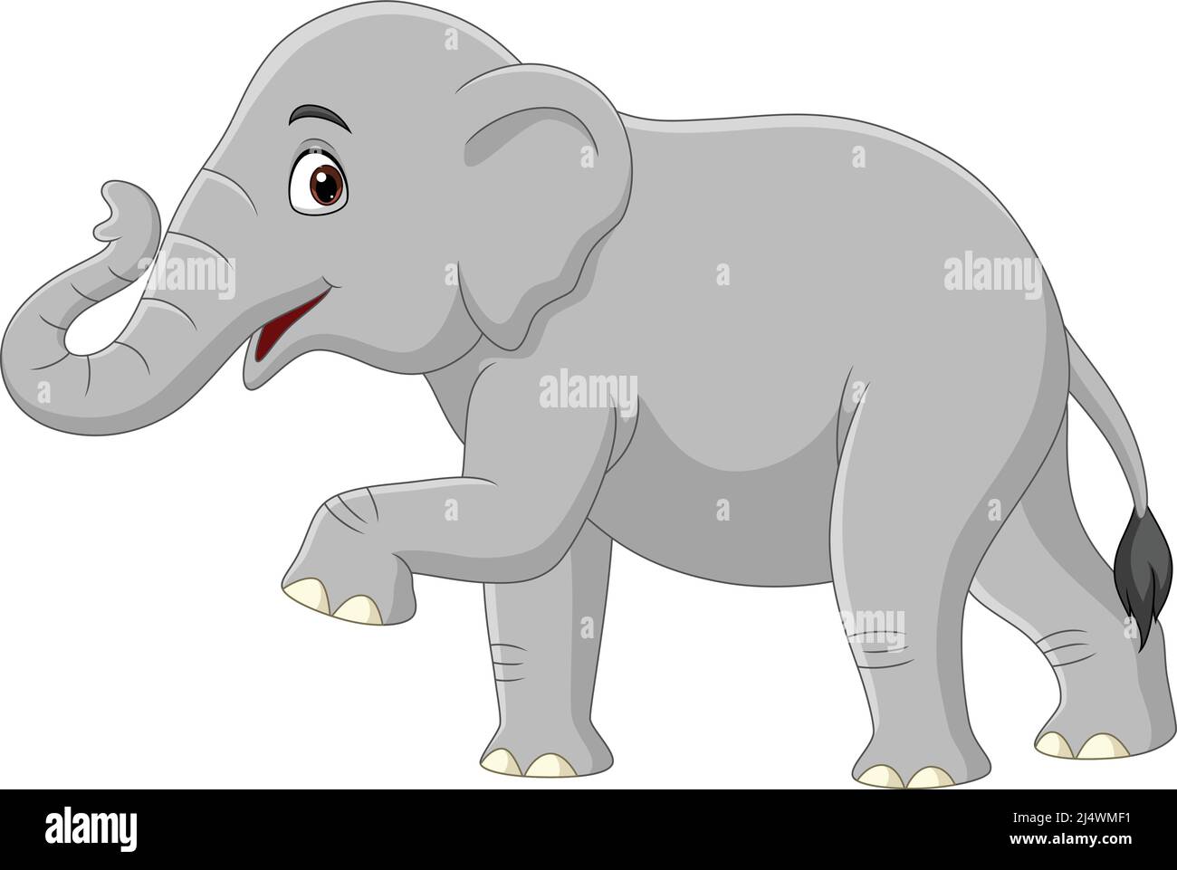 Cartoon elephant isolated on white background Stock Vector