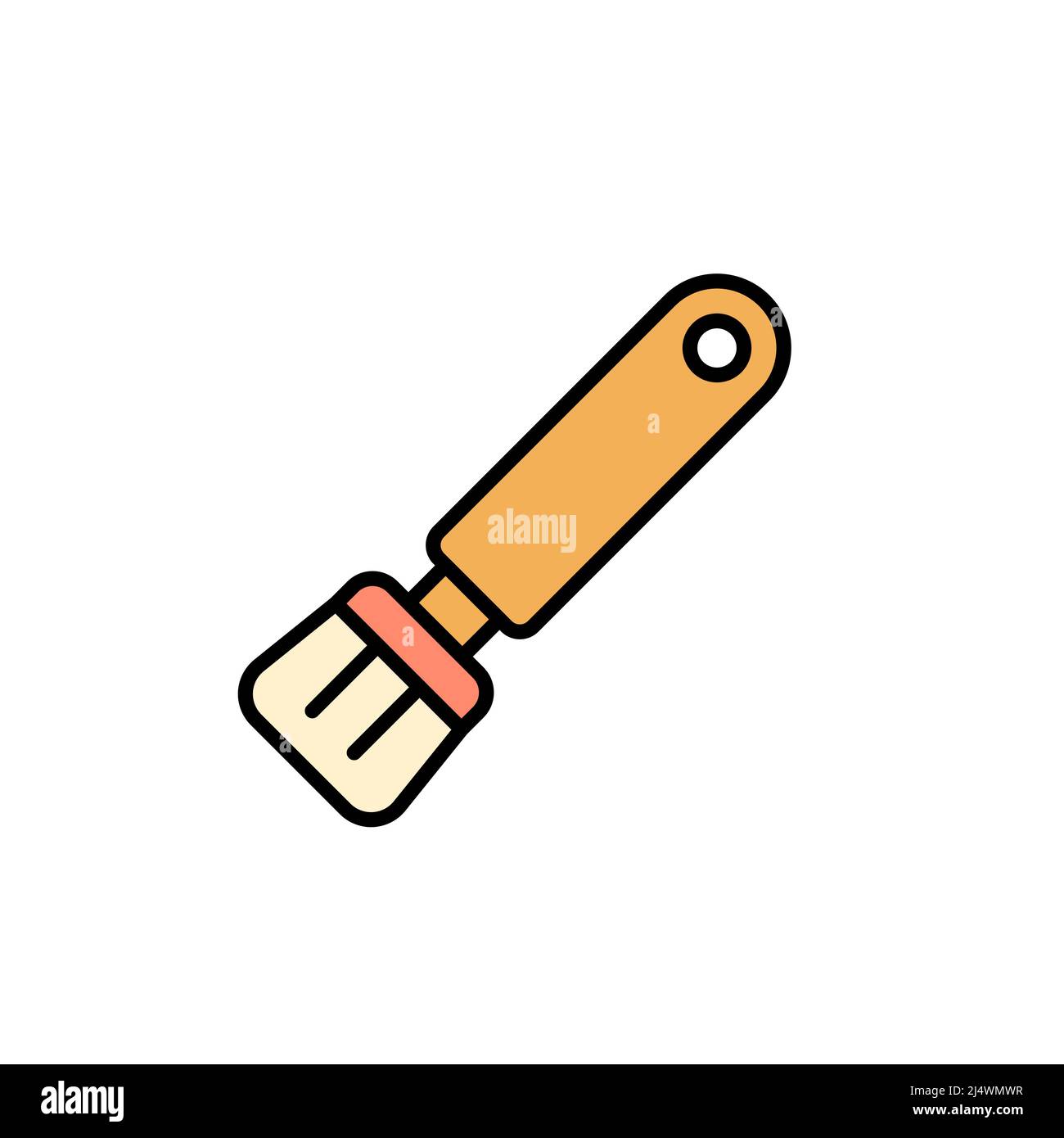 Single brush outline flat Stock Vector Images - Alamy